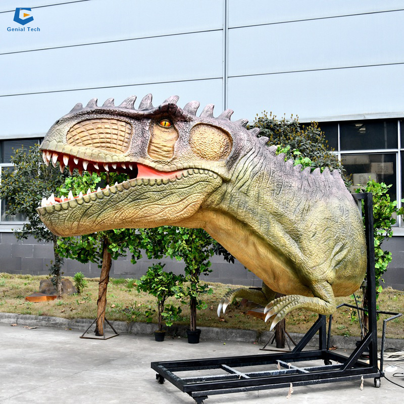 GTAD49 Outdoor wall hanging animatronic dinosaur head 3D giganosaurus head for decoration