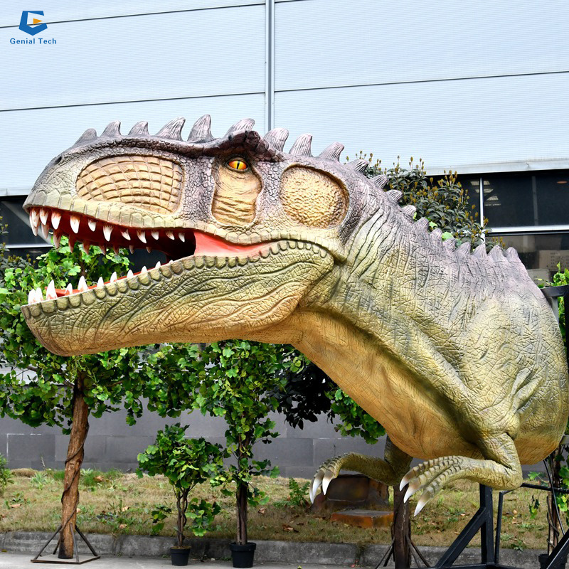 GTAD49 Outdoor wall hanging animatronic dinosaur head 3D giganosaurus head for decoration