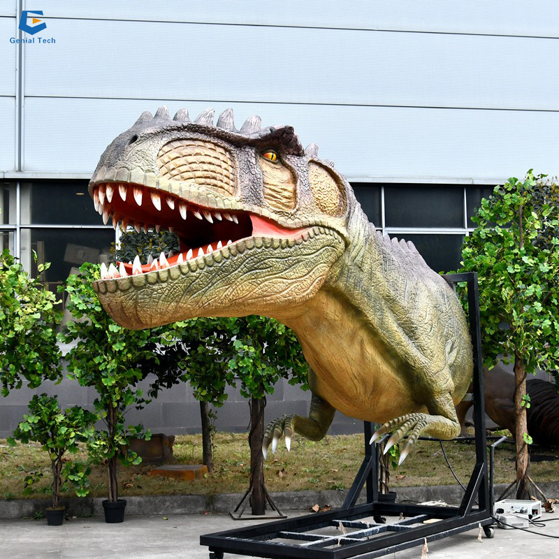 GTAD49 Outdoor wall hanging animatronic dinosaur head 3D giganosaurus head for decoration