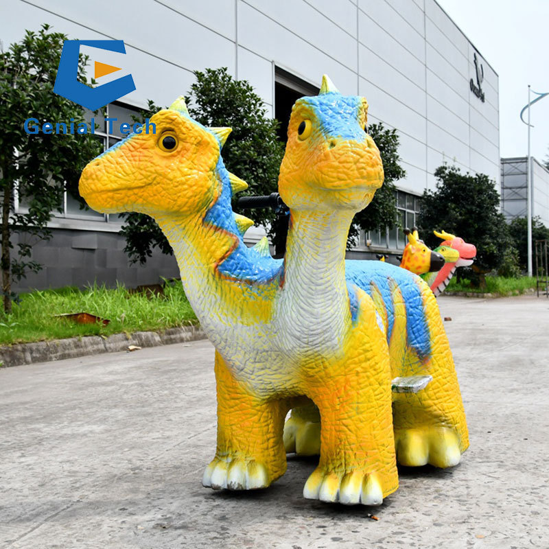 JN-Z23J30    Unique Double Head Animatronic Animal Dinosaur Rides Entertainment Toy Car For Children