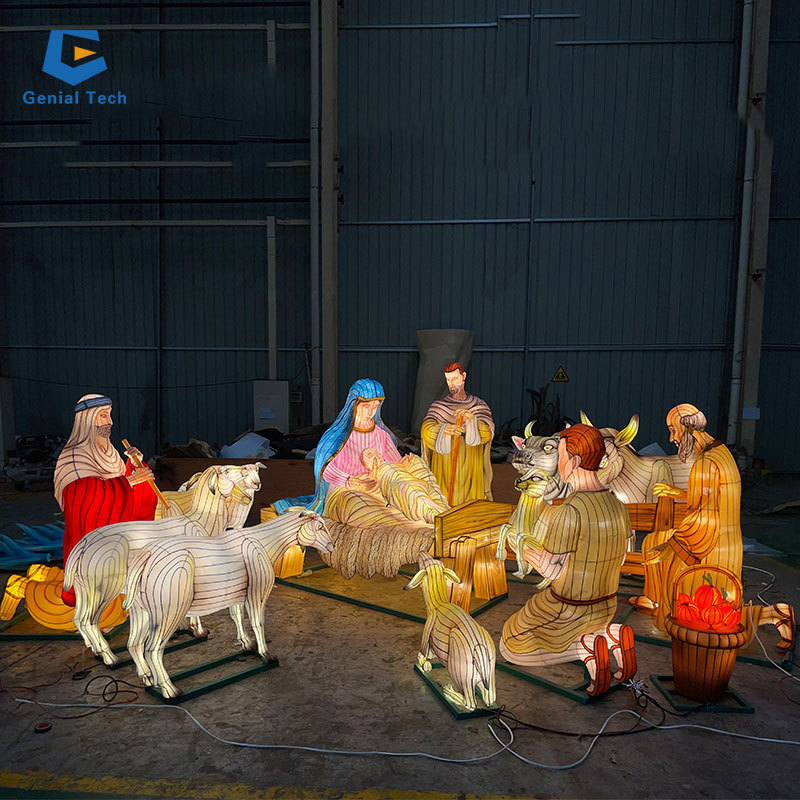 SG-RT217 Lantern Park Professional Decorate Zigong Lantern 3 Wise men and baby Jesus lantern scene