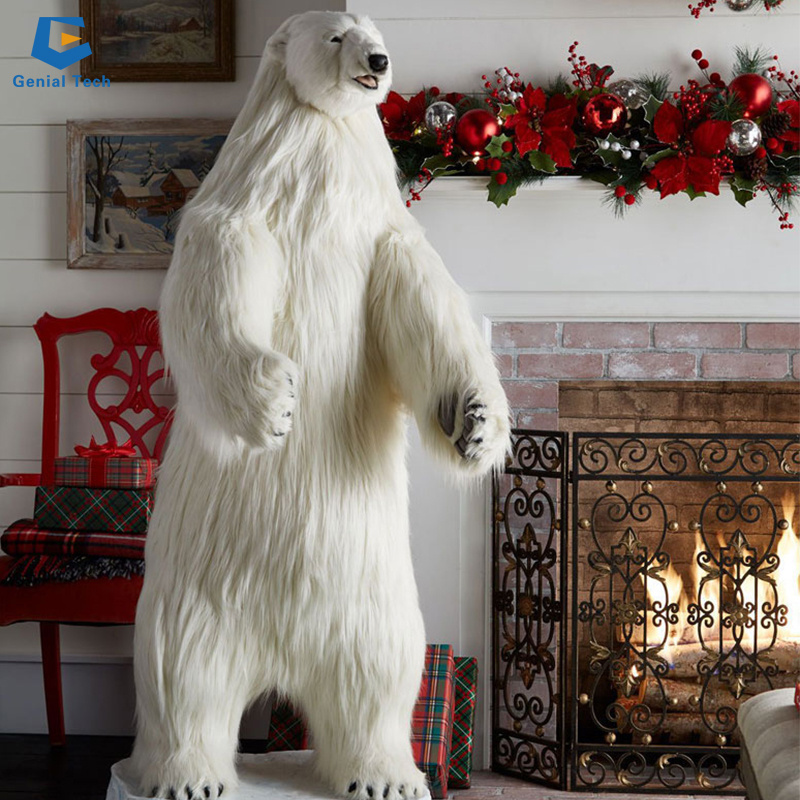 large animatronic white bear simulation polar bear animated robot polar bear