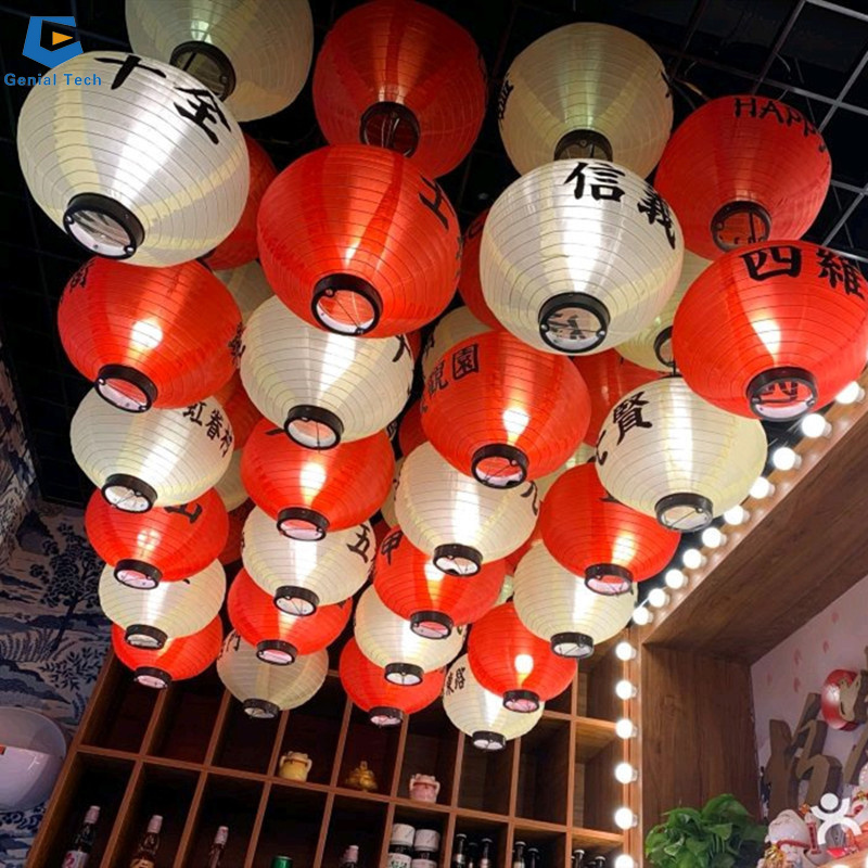 CCJL03 Theme park lantern decoration hanging Japanese style silk lantern for sale