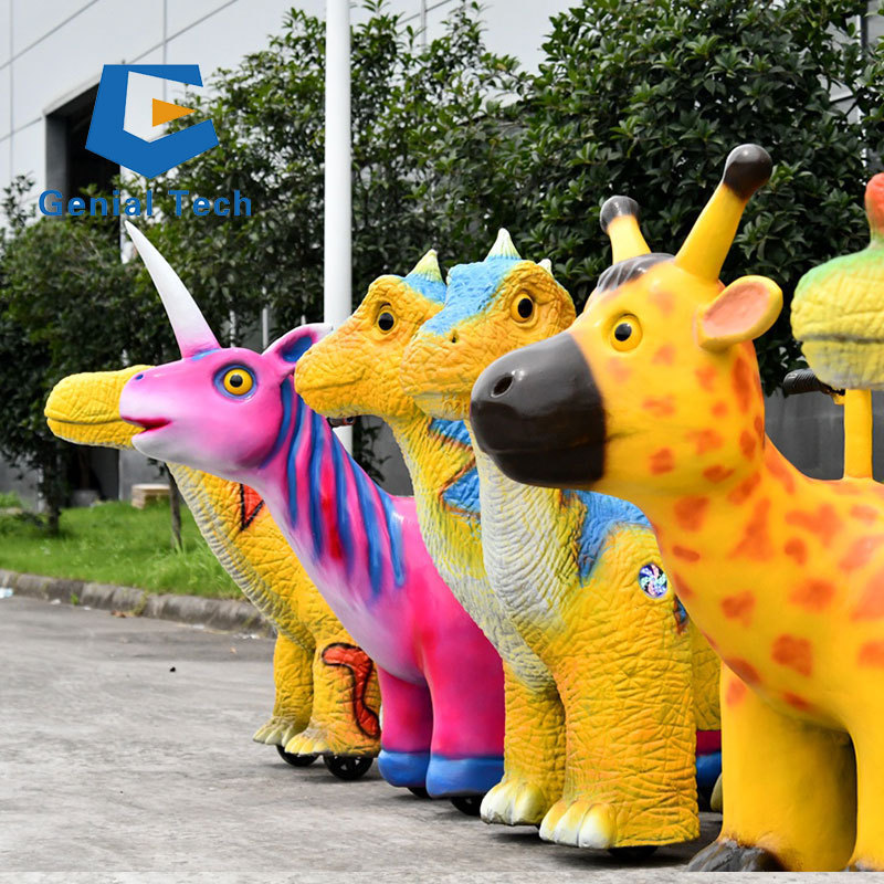 JN-Z23J30    Multiple Ways Control  Electric Dinosaur Giraffe Deer Unicorn  Ride for Amusement Square