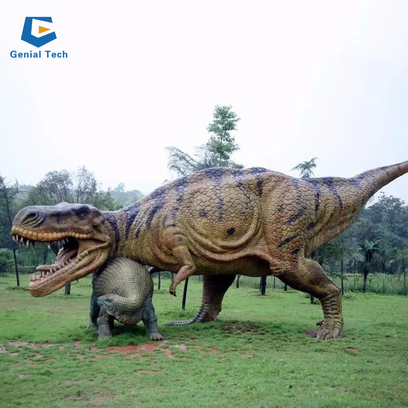 Golf Decoration 3D Silicone Rubber Animatronic Dinosaur Triceratops For Jurassic Park