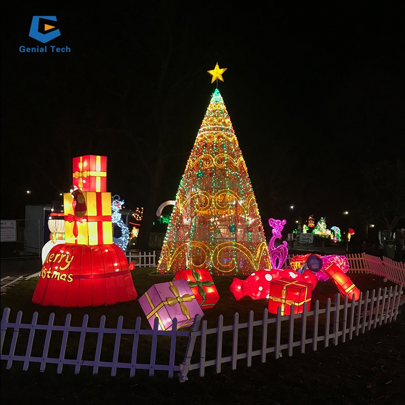 SG-SD-RT04 Outdoor christmas tree lantern Chinese Silk lantern festival christmas decorations for events