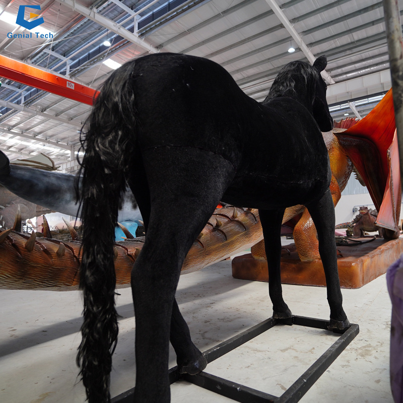 CCAA74 Theme park robotic Life size realistic animal animatronic moving horse model for sale