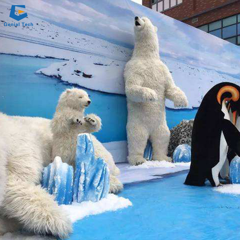 high quality simulation bear animatronic polar bear life size animal polar bear for sale