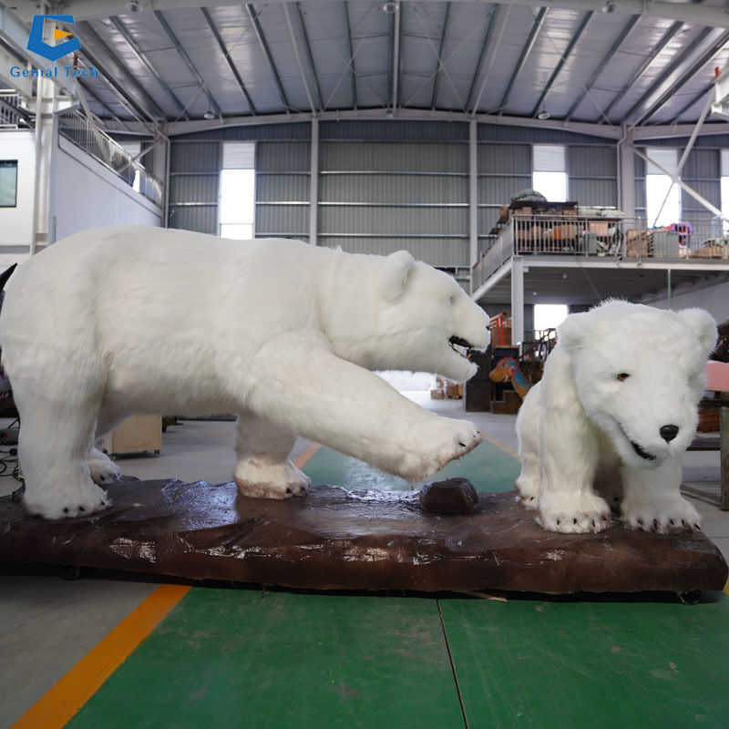 CCAA78 Life siez robotic animatronic polar bear animal model for park exhibition