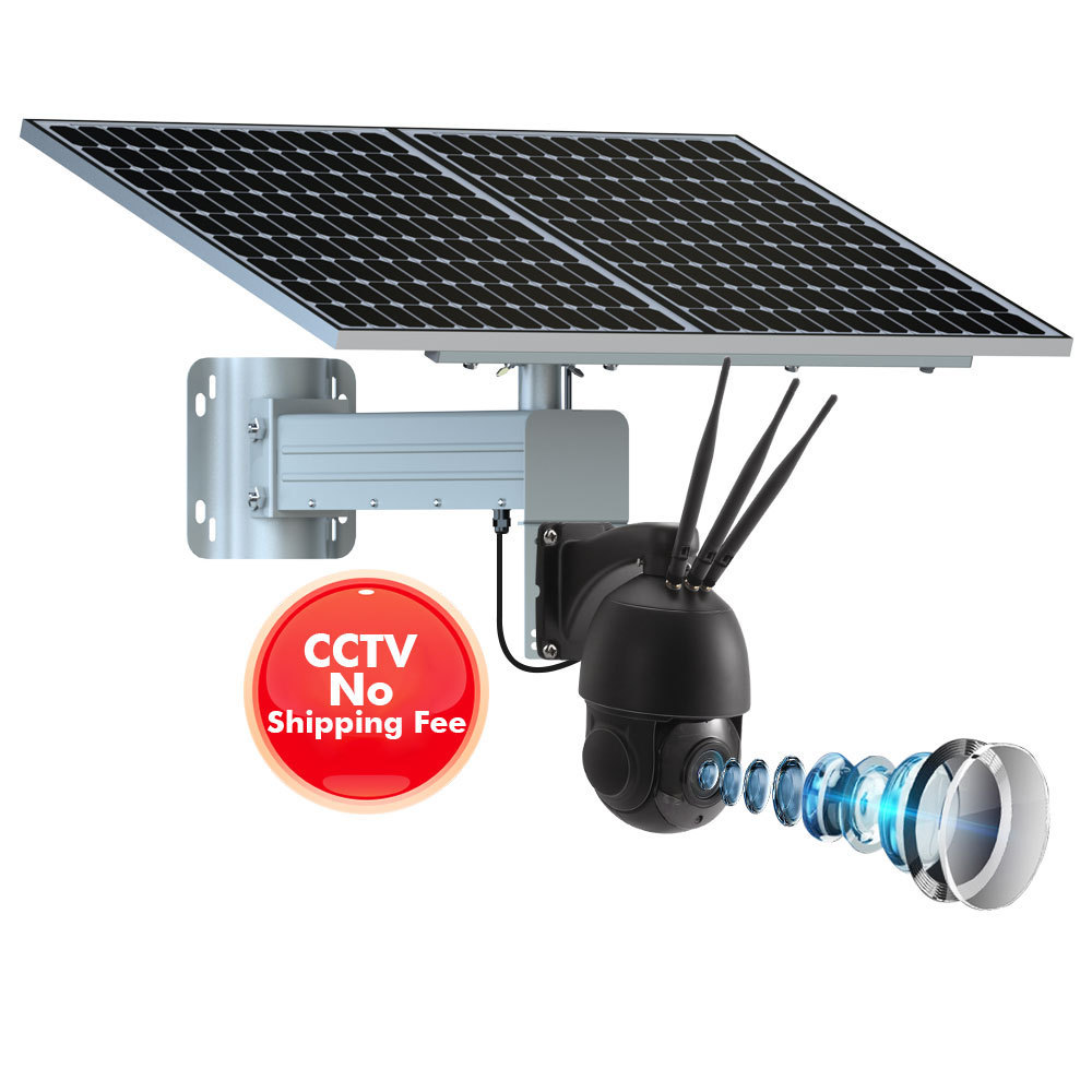 TecDeft Auto Human Tracking Solar Cctv 30x Zoom Intelligent Security Solar Energy Alert Ptz Camera 4G Sim Card