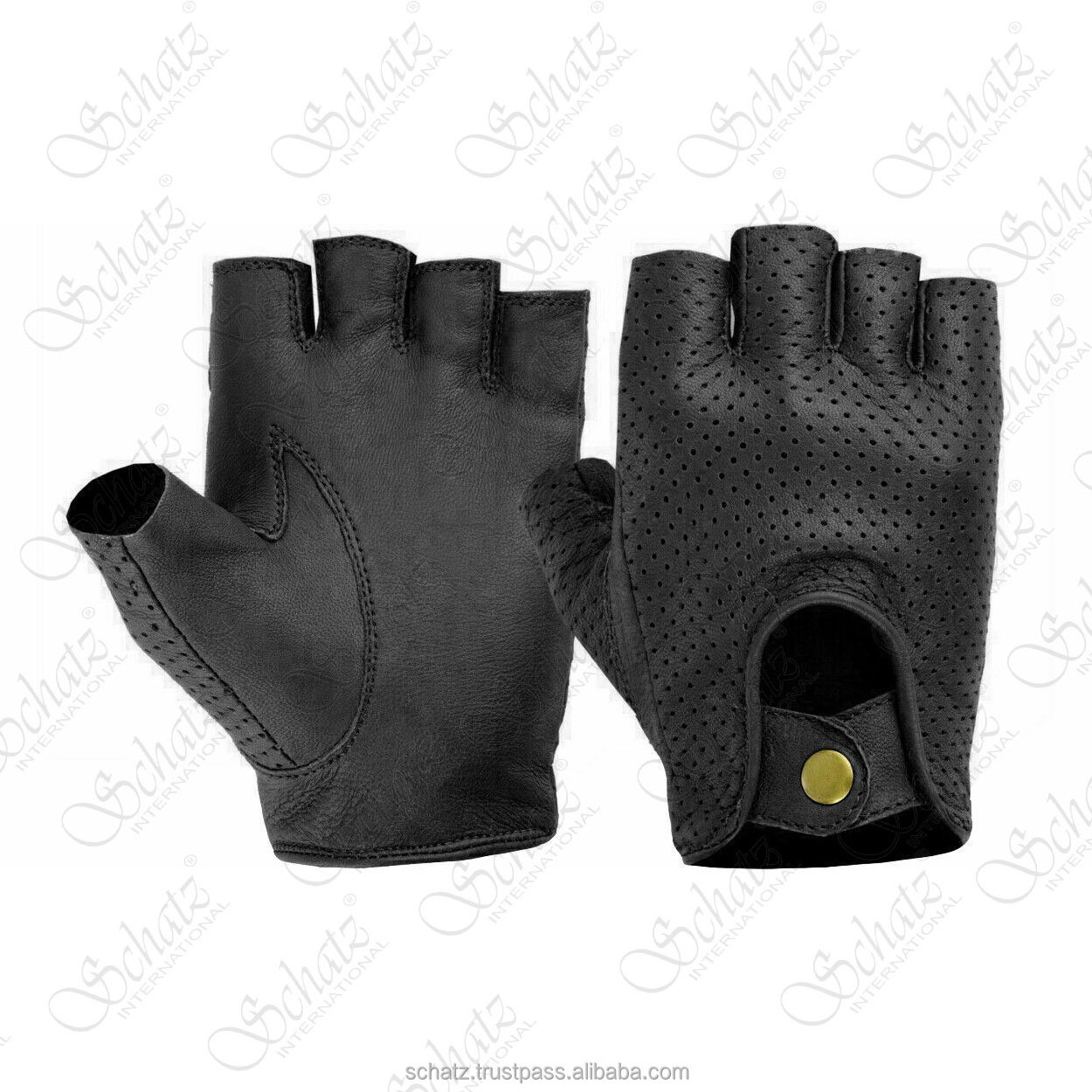 Women's New Driving Leather Fingerless Gloves Winter Biker Cycling Wheelchair Gym Padded Gloves & Mittens OEM Wholesale Bulk