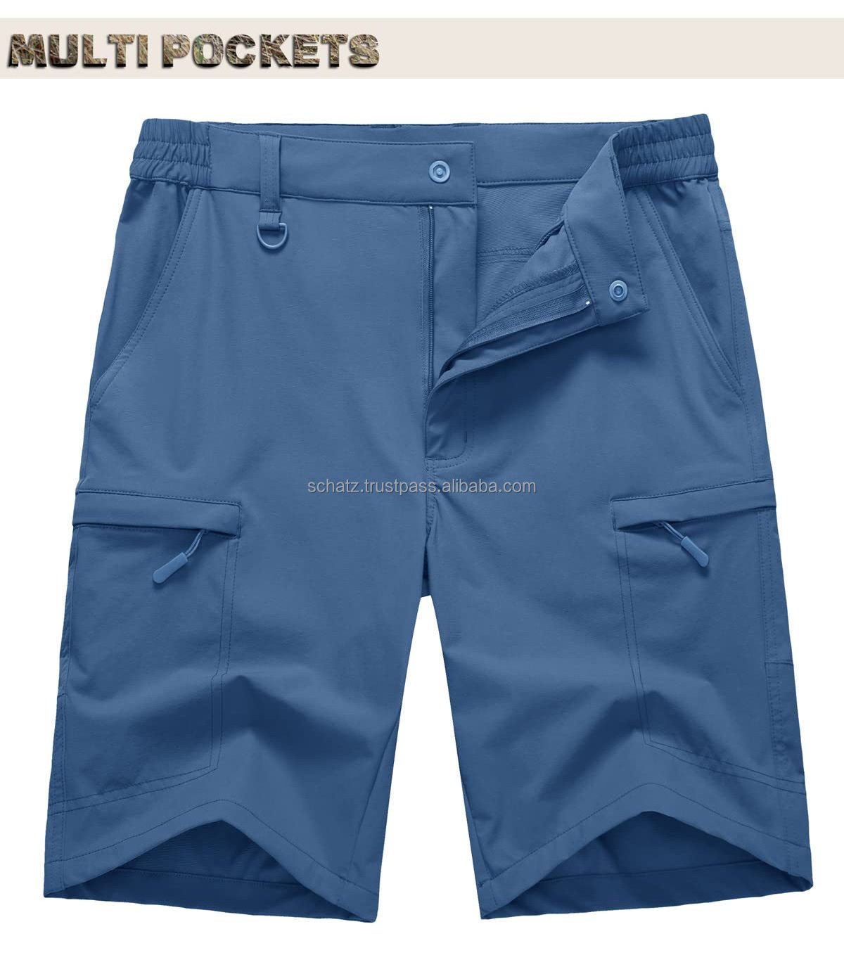 Summer Mens Cargo Work Shorts Moisture Wicking Casual Shorts Running Jogging Sports Bottoms Nylon Rip-Stop Short Pants