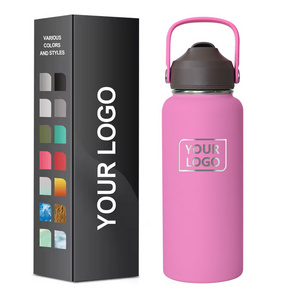 Custom water bottle 18oz 22oz 32oz double wall insulated vacuum drink tumbler reusable stainless steel water bottle