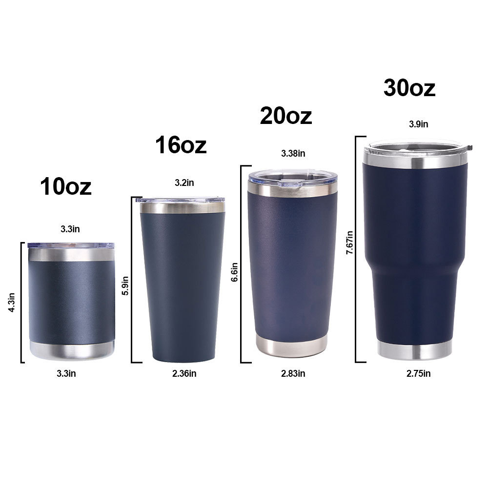 Custom logo yetys powder coated regular stainless steel tumbler powder coated double wall coffee 20 oz travel car mugs tumblers