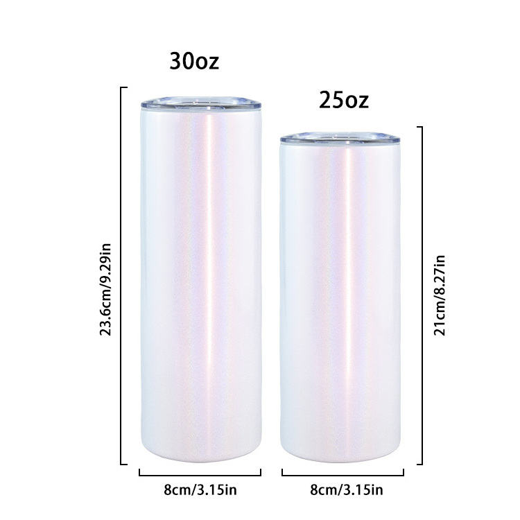 USA warehouse bulk 25oz insulated eco friendly water bottle stainless steel sublimation blanks glitter tumbler cup with straw