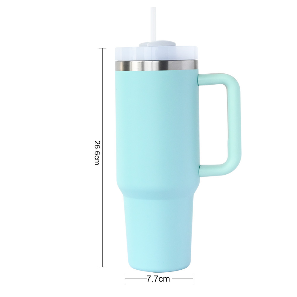 Custom Quencher H2.0 stainless steel double walled coffee mug metal cup 40 oz tumbler with handle sublimation