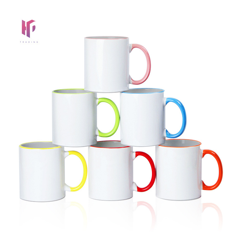 Wholesale inner colour magic mug sublimation 11 oz ceramic coffee sublimation mug