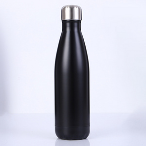 Wholesale Stainless Steel 750ml Single Walled Leak Proof  Vacuum Thermal Insulated Sports Cola Shaped Water Bottle