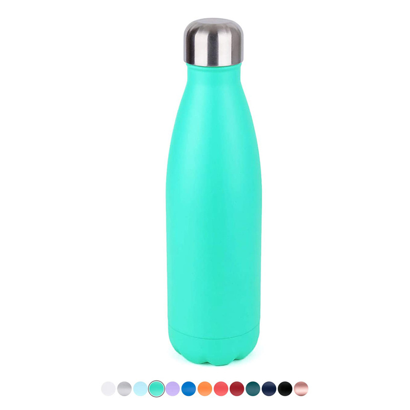 Wholesale Stainless Steel 750ml Single Walled Leak Proof  Vacuum Thermal Insulated Sports Cola Shaped Water Bottle