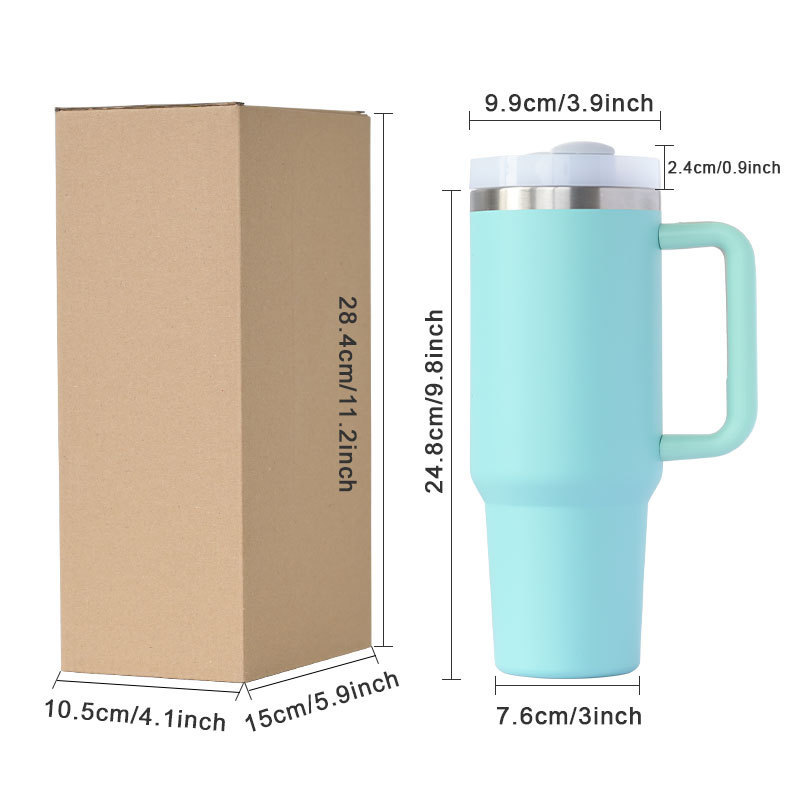 Custom logo 40 oz cup quencher h2.0 tumbler 30oz 40oz stainless steel outdoor travel mug with handle and straw