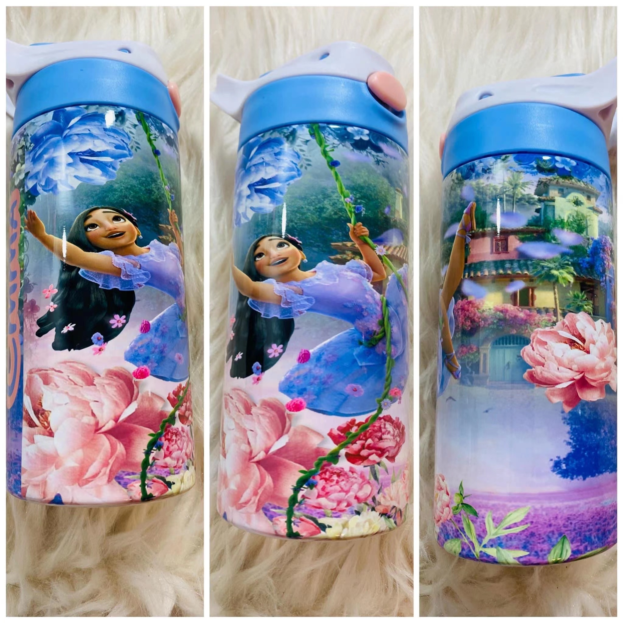 USA warehouse 12oz 350ml Children Stainless Steel Insulated blank Sublimation Sippy Kids Water Bottle with filp top