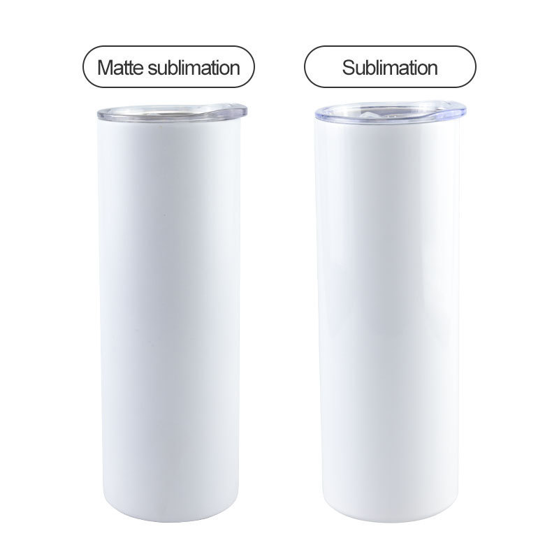 USA Warehouse wholesale bulk 20 oz stainless steel double walled straight matte sublimation tumbler with straw