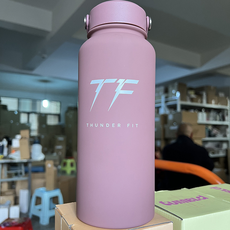 High quality 1L Stainless Steel Insulated Vacuum Flask matte rubber Powder Coated tumblr water bottles