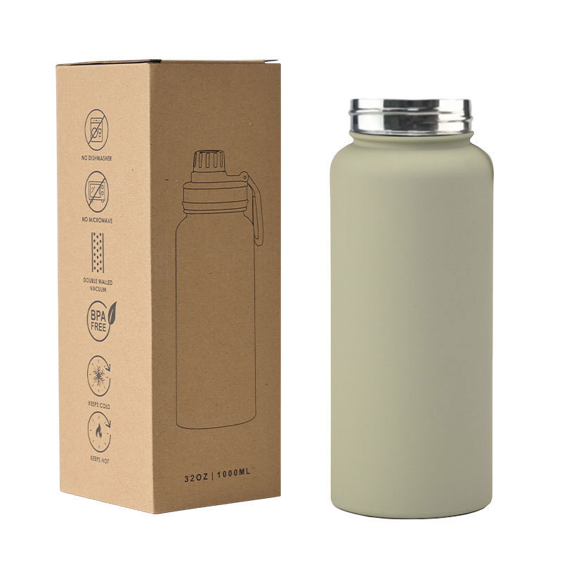 High quality 1L Stainless Steel Insulated Vacuum Flask matte rubber Powder Coated tumblr water bottles