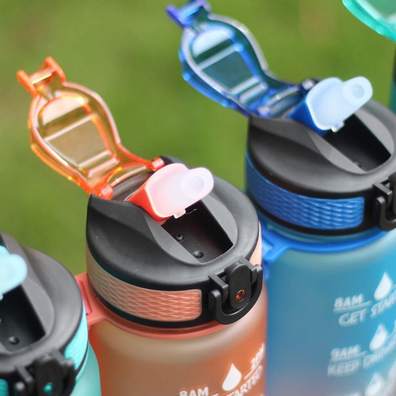 Leakproof Tritan BPA Free 1l Fitness Outdoor Sports Water Jug with Time Marker Large Plastic Motivational Water Bottle