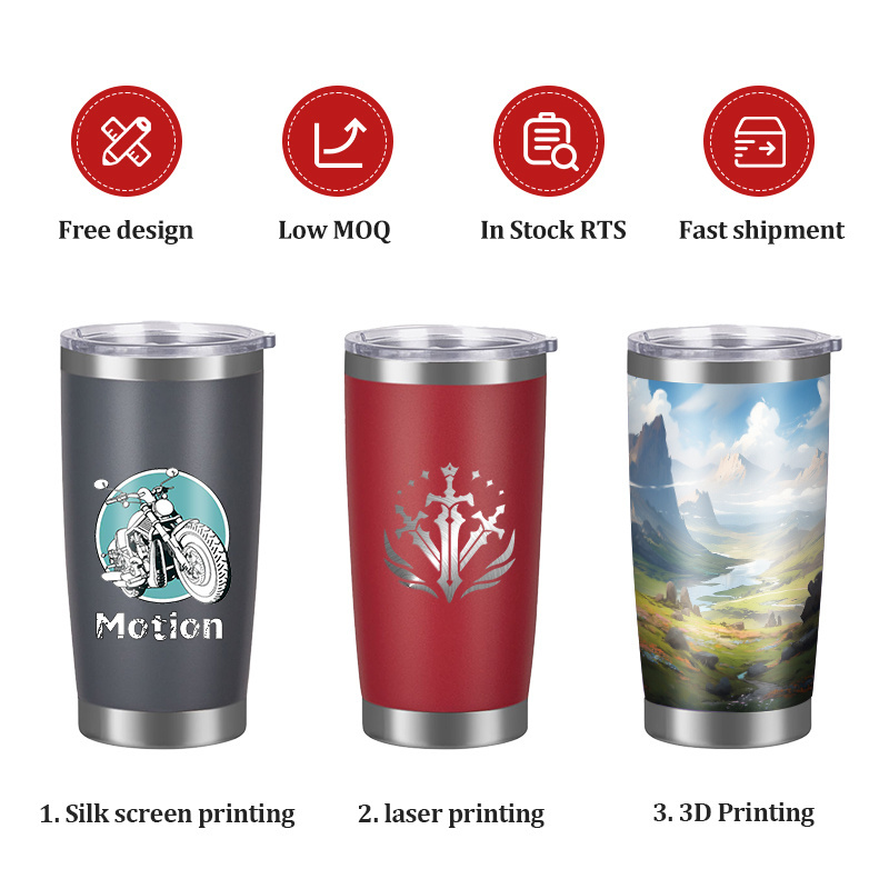 Custom 20oz customize double walled powder coated tumbler stainless steel insulated vacuum thermal coffee travel mug with lid