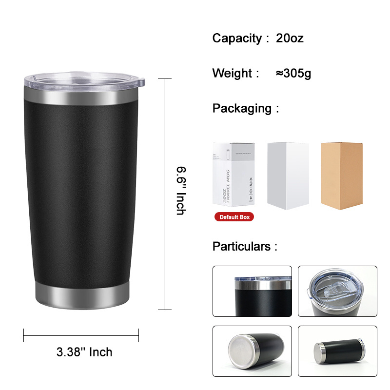 Custom 20oz customize double walled powder coated tumbler stainless steel insulated vacuum thermal coffee travel mug with lid