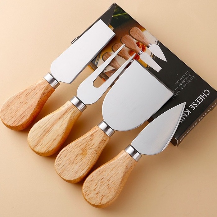 Premium Wooden Handle Stainless Steel Mini Cheese Knives Set for Charcuterie Board Exquisite Cheese Knife Cheese Cutter Fork