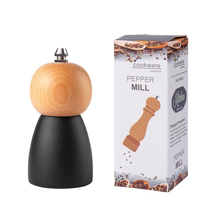 Refillable Adjustable Coarseness Wood Pepper Grinder Mill Wooden Ceramic Grinding Mechanism Salt Mill