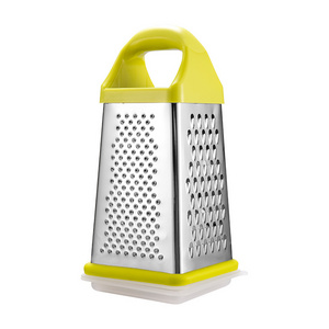 Professional Stainless Steel 4 Sides Box Cheese Handheld Kitchen Food Shredder Grater for Parmesan Cheese Vegetables Ginger