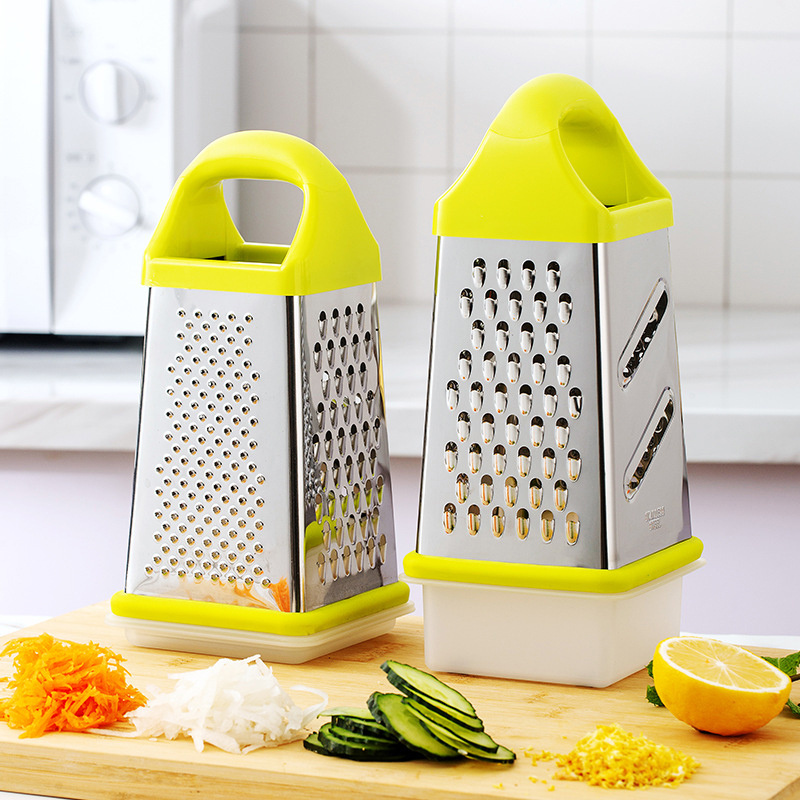 Professional Stainless Steel 4 Sides Box Cheese Handheld Kitchen Food Shredder Grater for Parmesan Cheese Vegetables Ginger