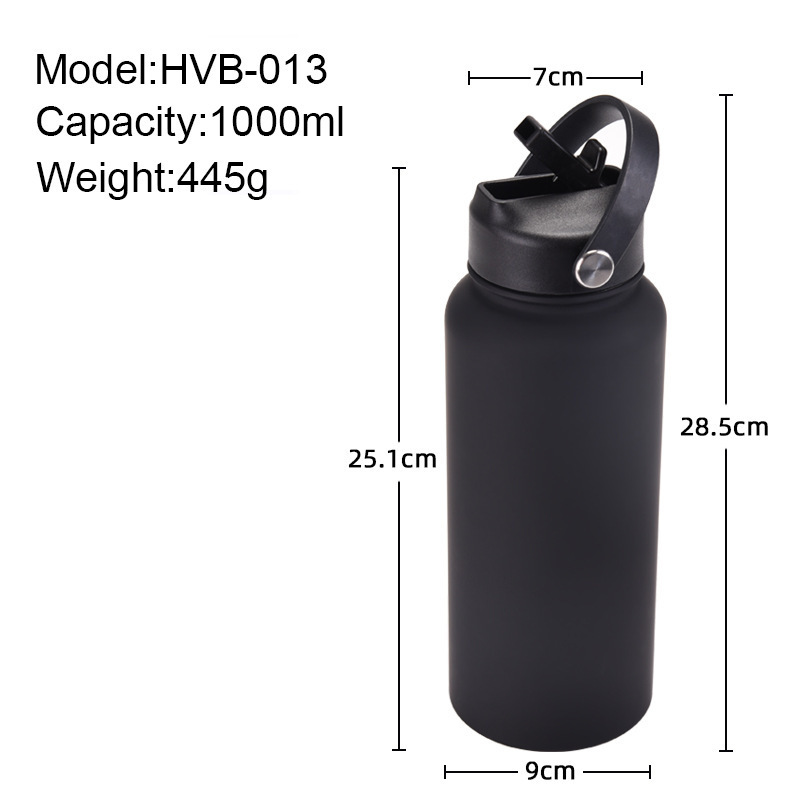 Custom Soft Touch Rubber Paint 32oz 1000ml Insulated Vacuum Flask Thermal Double Wall Stainless Steel Gym 1L Sport Water Bottle