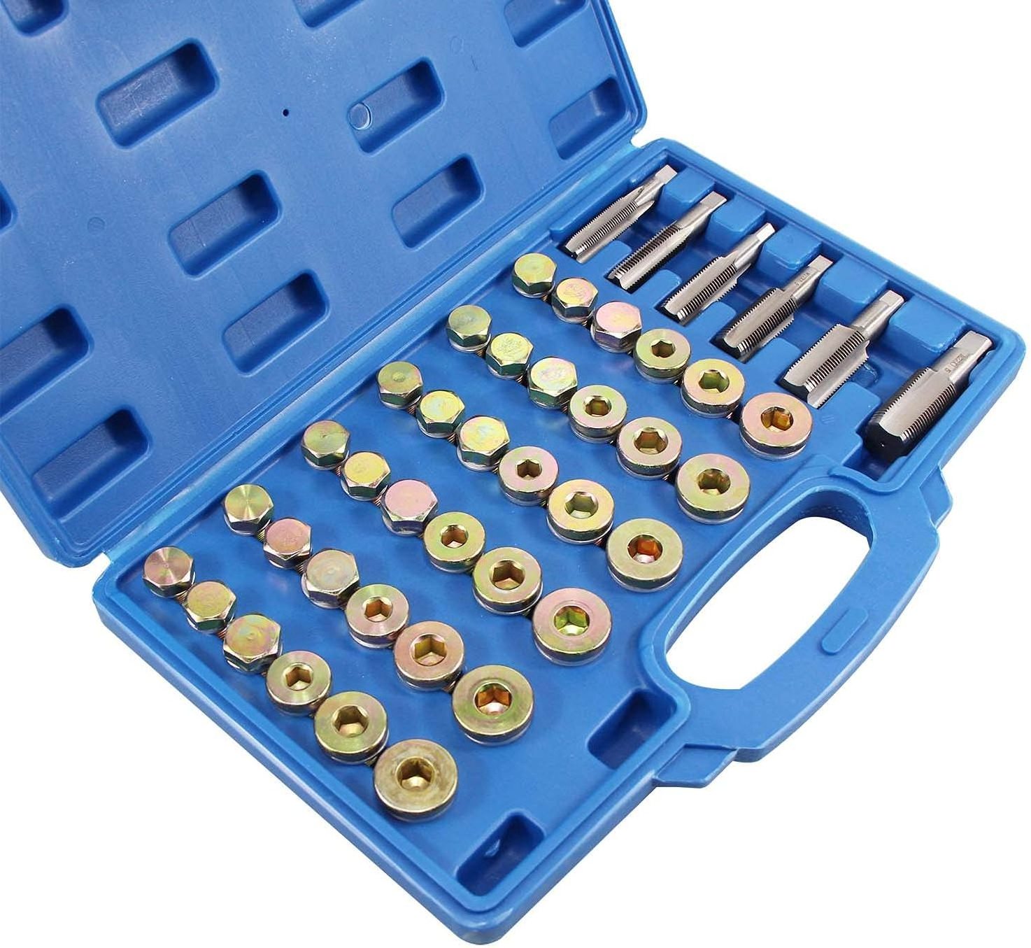 114pcs Oil Pan Drain Sump Plug Key Thread Repair Tool Kit Set