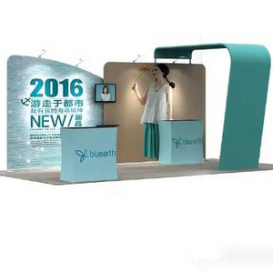 custom exhibition stand tension fabric pillowcase style portable promotion counter display trade show booth