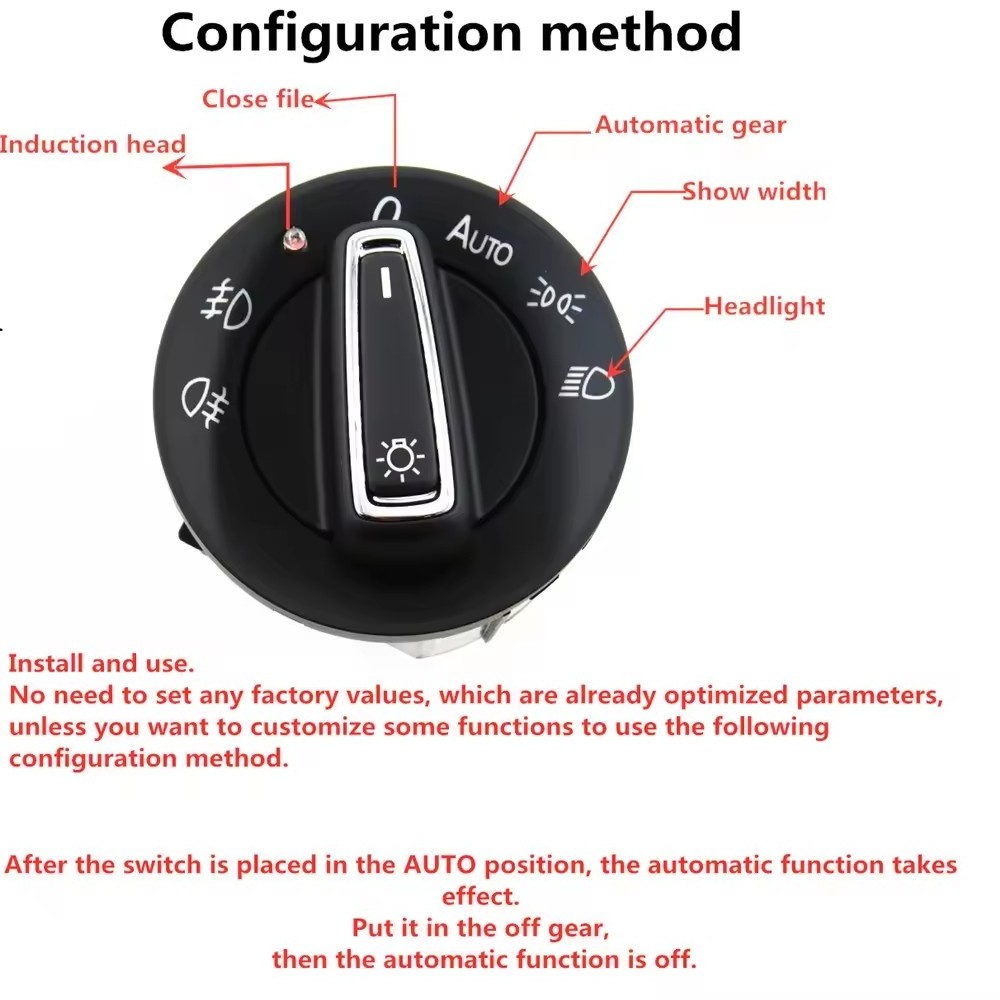 5ND 941 431 E 5ND941431E Chrome Automatic Light Headlight Headlamp Switch For Golf MK5 MK6 Passat B6 CC Touran Caddy Tiguan