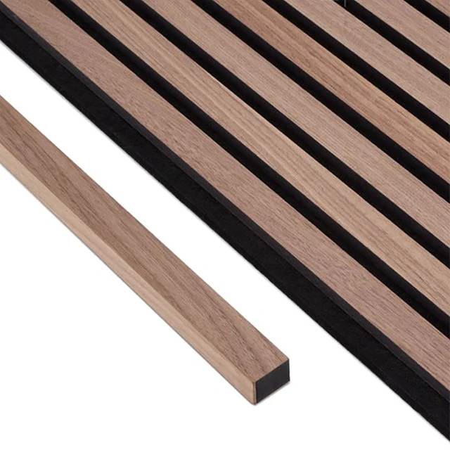 Custom Eco friendly Slat Wall Acoustic Natural Oak surface Wooden Slat Acoustic Panels Slatted Wood panel for sound absorption