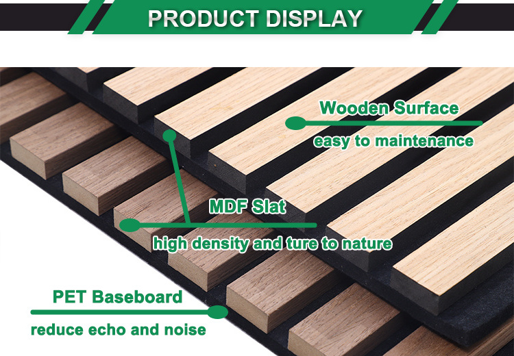 Akupanel Decorative Diffusers Sound Proofing Wall Wooden Slat Wood Wool Acoustic Panel