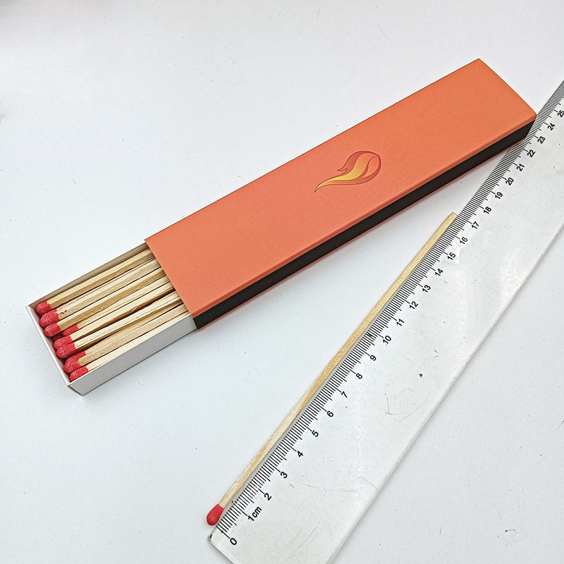 Custom logo long match boxes with orange color Extra long, extra thick custom extra long fireplace matches