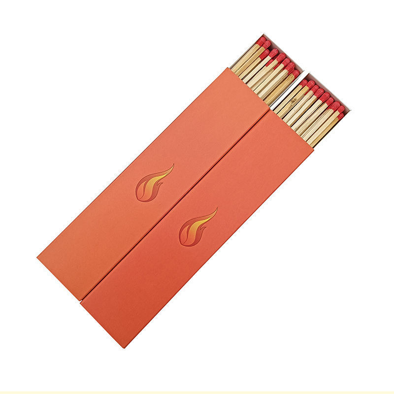 Custom logo long match boxes with orange color Extra long, extra thick custom extra long fireplace matches