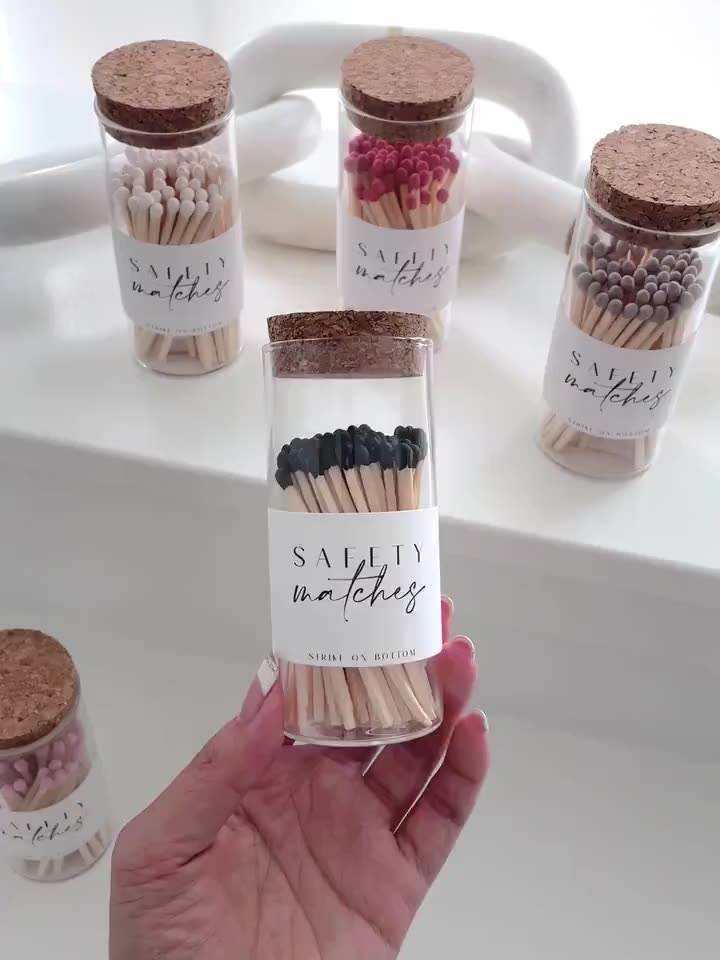 Factory Wholesale Price Custom Apothecary High Quality Safety Hotel  Printed Prompt 75mm Wooden Matches In Glass Jar