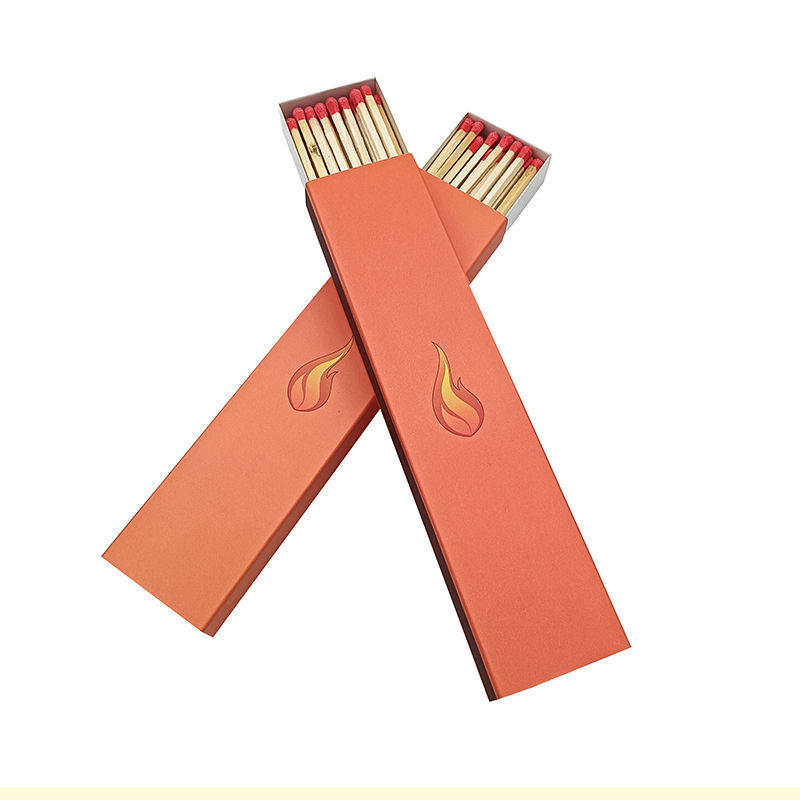 Custom logo long match boxes with orange color Extra long, extra thick custom extra long fireplace matches