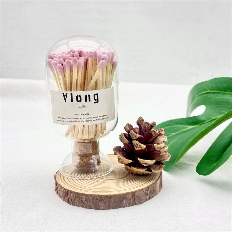 Colored Matches Logo Lighters Wholesale Custom  Long Wood Matches Luxury In Luxury Glass Bottle Custom Matchstick Long Matches