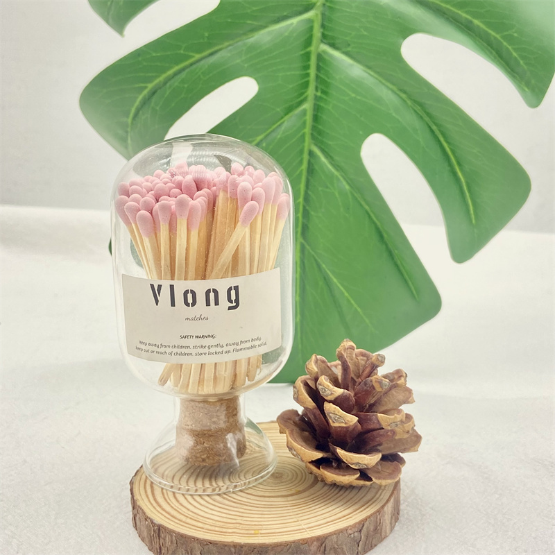 Colored Matches Logo Lighters Wholesale Custom  Long Wood Matches Luxury In Luxury Glass Bottle Custom Matchstick Long Matches