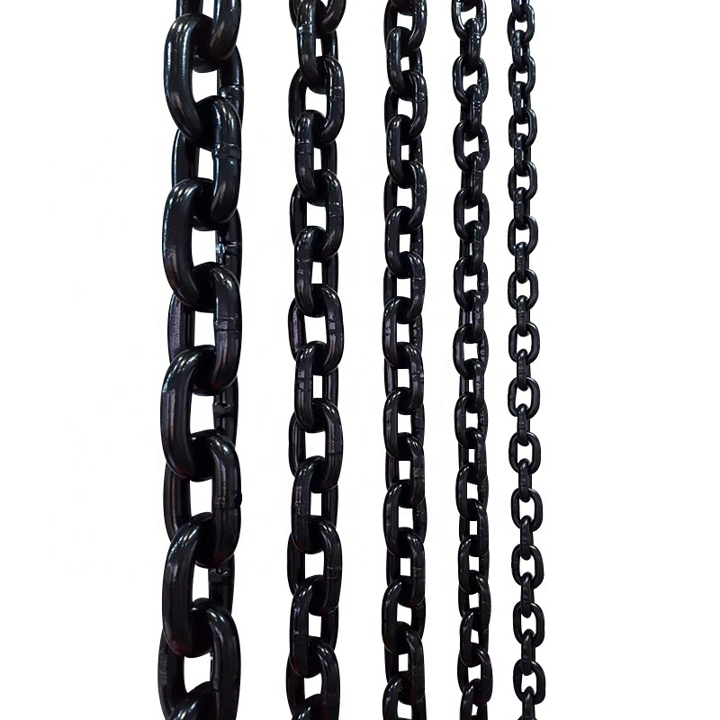 Black Alloy G80 Hot Dip Galvanized Lifting Chain High Tensile Heavy Duty Link Chain