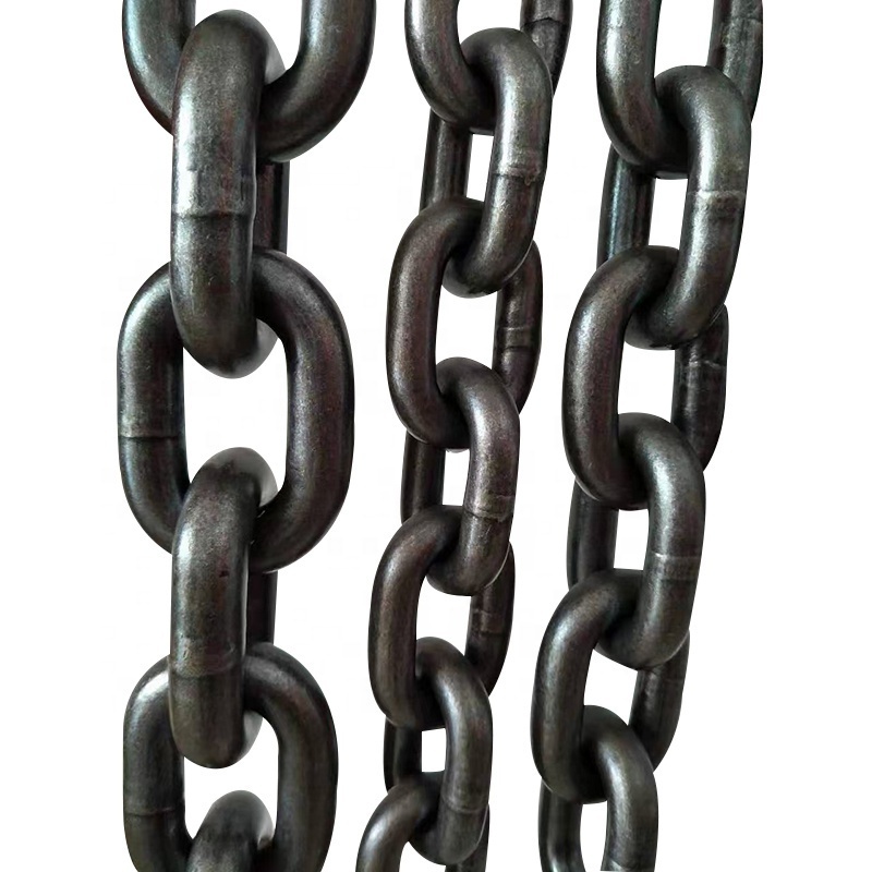 Black Alloy G80 Hot Dip Galvanized Lifting Chain High Tensile Heavy Duty Link Chain