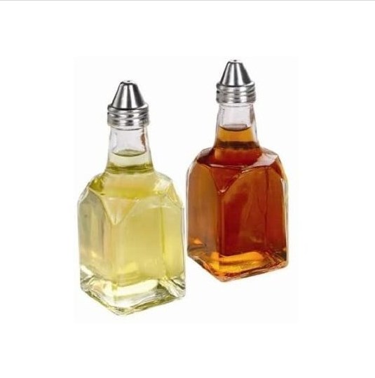 Tabletop Oil and Vinegar Cruet Glass Bottle Cruets Dispenser/Vinegar and Oil Dispenser with Stainless Steel Spout